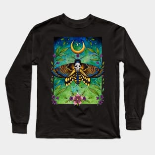 Deathshead Moth Design by Lorna Laine Long Sleeve T-Shirt